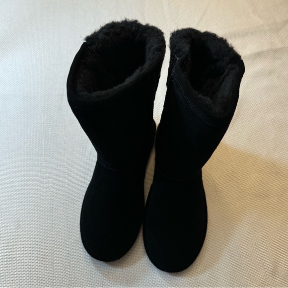 NWT bearpaw black sheep suede and wool lining women’s boots size 10 knit details - Picture 8 of 13